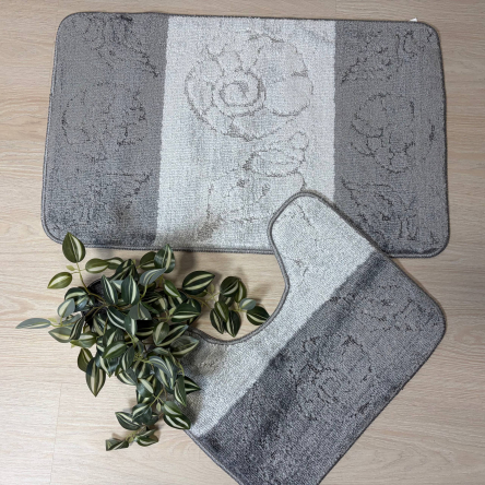 Набір килимків TM Bravira серія Silver (55х90, 45х55см) сірий Grey, поліпропілен (SLV201910) - 1