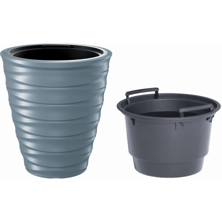 Горщик для квітів Prosperplast FREZE 40х40х41.9см із вкладишем світло-сірий (61406-443) - 1 Горщик для квітів Prosperplast FREZE 40х40х41.9см із вкладишем світло-сірий (61406-443) - 1