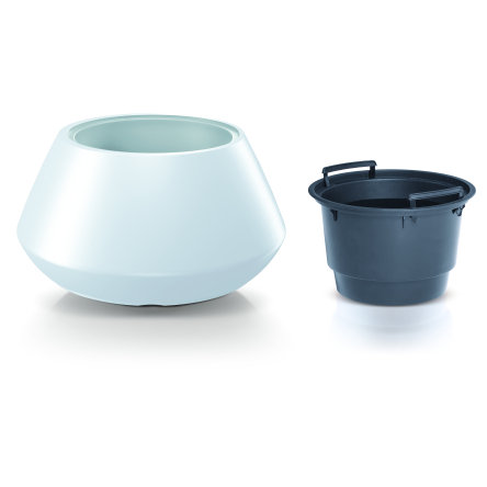 Горщик для квітів Prosperplast HEOS із вкладишем 58х30см білий (89434-449) - 1