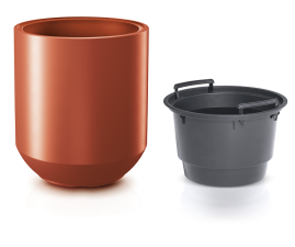 Горшок для цветов Prosperplast HEOS 39х44см круглый с вкладышем медный (88970-7598)