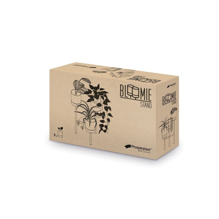 Підставка для квітів Prosperplast з 3-ма білими горщиками, 42х39.5x125см (69461-449) - 3