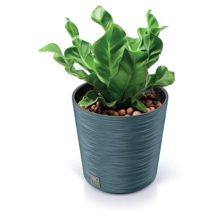 Горщик для квітів Prosperplast FURU 25х25х24.7см круглий низький із вкладишем скандинавський синій (57178-5415) - 3