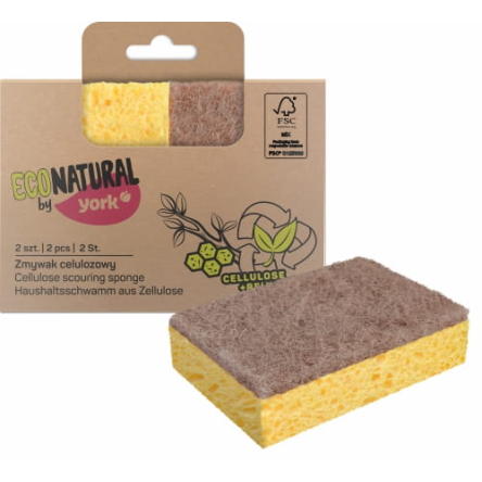 Губка для миття посуду YORK целюлозна ЕКО, 2шт (YR-3554) - 1