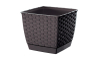 Горшок для цветов Prosperplast RATOLLA квадратный 14.5х14.5х13см коричневый (70768-440) - 1