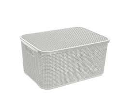 Ящик для зберігання BRANQ RATTAN з кришкою 7л сірий (BRQ-1722.3)
