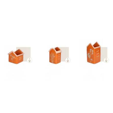 H234000009 Кашпо Rituali Domestici DICASA, керамическое, оранжевое, 11 х 11 х 13 см - 2