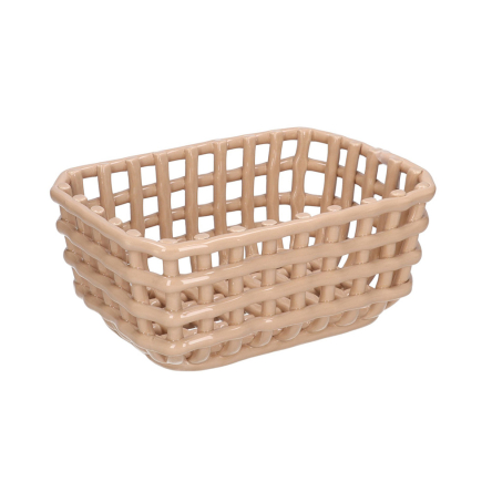 Корзина прямоугольная Rituali Domestici CATTURATA, керамика, бежевая, 28 х 20 х 12,5 см - 1 Корзина прямоугольная Rituali Domestici CATTURATA, керамика, бежевая, 28 х 20 х 12,5 см - 1
