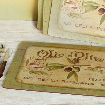 Набір коркових підставок під тарілки Creative Tops Olio d'Oliva, 40 x 29 см, 4 шт. - 2