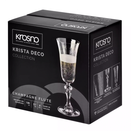 Набор бокалов для шампанского KRISTA DECO 150мл х 6шт (KROS-788272) - 2 Набор бокалов для шампанского KRISTA DECO 150мл х 6шт (KROS-788272) - 2