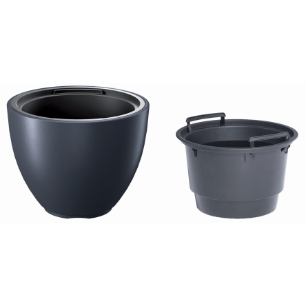 Горщик для квітів Prosperplast HEOS із вкладишем 39х30см антрацит (89311-433) - 1