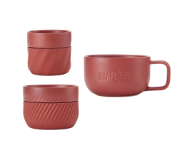 Набір чашок Kitchen Craft LA CAFETIERE Family Mug Red, порцеляна, темно-червоний, 3 пр.