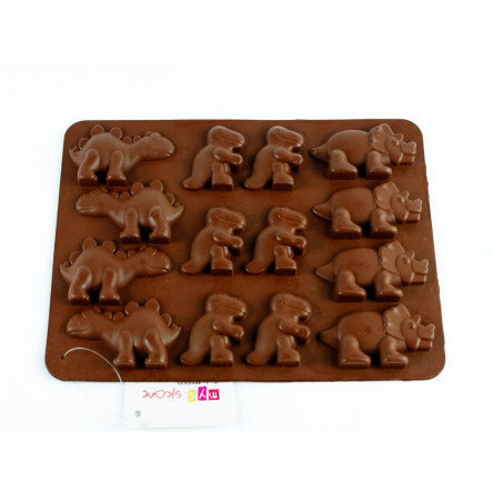 Форма силіконова MysSilicone для цукерок Динозавр 18х13х1см шоколадна (MYS-48235) - 1
