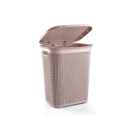 Кошик для білизни UCS із в'язаним дизайном 50л рожева пудра (UCS-40525190) - 1