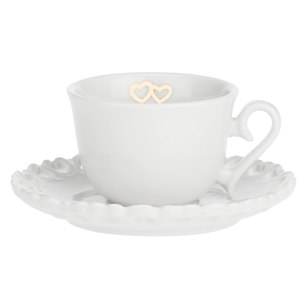 P013900215 Набір чашок для кави з блюдцем La Porcellana Bianca VALENTINO ORO, порцеляна, 2 пр. - 4