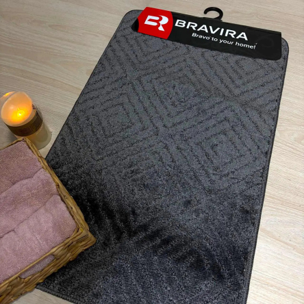Килимок TM Bravira серія Classik (50х80см) Anthracite, поліпропілен (CLT202588-193) - 2