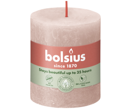 Свеча Рустик Bolsius SHIMMER столбик 8х6.8см розовая (BOL-637050)