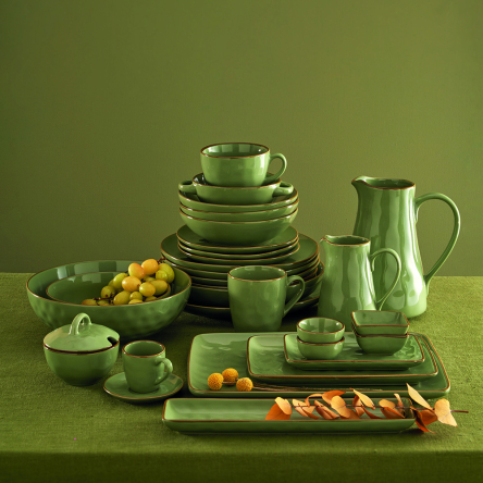 Миска для салата Rose&amp;Tulipani Milano CONCERTO VERDE OLIVA, керамограніт, олива, діам. 26 см - 8