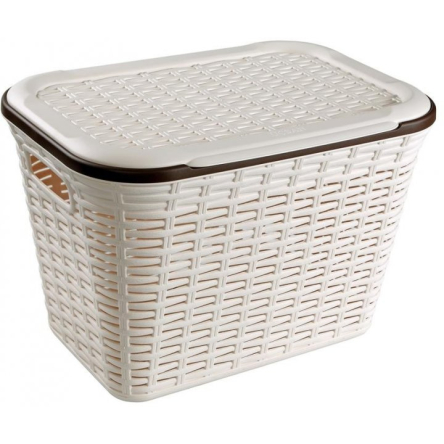 Кошик для зберігання UCS RATTAN прямокутний з кришкою 20л кремовий (UCS-73008) - 1