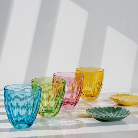 Набір кольорових склянок для напоїв La Roshere LILY, h 9 см, 250 мл, 4 шт. - 2