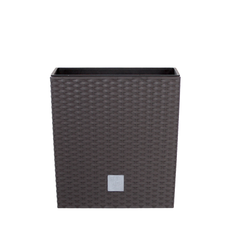Горшок для цветов Prosperplast RATO квадратный низкий с вставкой 17х17х17см коричневый (70891-440) - 2