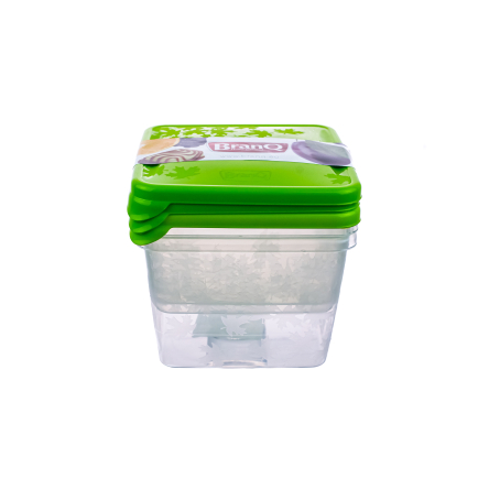 Комплект ємностей для морозилки BRANQ RUKKOLA 3 шт. (2х0.45л+0.75л) із салатовими кришками (BRQ -1125.1) - 3