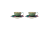 HV0168 Набір чашок для еспресо з блюдцями TEAS & C`S Silk Road Aqua, діам. 12,5 см, 85 мл, 2 шт - 1 HV0168 Набір чашок для еспресо з блюдцями TEAS & C`S Silk Road Aqua, діам. 12,5 см, 85 мл, 2 шт - 1