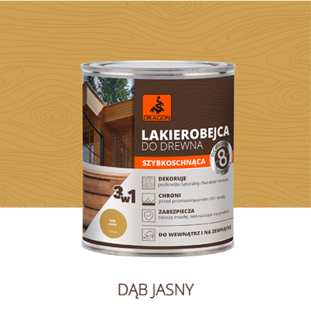Лак-морилка для дерева 2.5л ясний дуб (DRG-63953) - 1