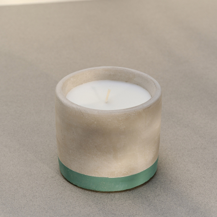 Свеча Bougies La Française в кашпо BETON, мята-лемонграсс, 9 х 9 х 7,5 см, 180 г - 3