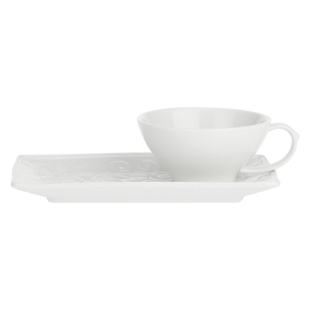 P003800016 Чашка для чаю з блюдцем La Porcellana Bianca FLORENTINA, порцеляна, 180 мл - 1 P003800016 Чашка для чаю з блюдцем La Porcellana Bianca FLORENTINA, порцеляна, 180 мл - 1