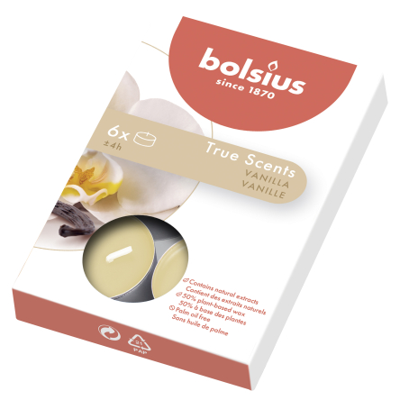 Свічки ароматичні чайні BolsiusTrue Scents Wanilia 6шт.(BOL-941575) - 2