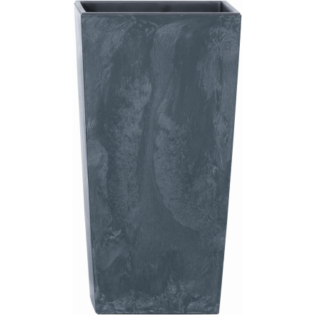 Горщик для квітів Prosperplast URBI SQUARE EFFECT квадратний з вкладишем 17х17х32.5см мармуровий антрацит (66282-433) - 2