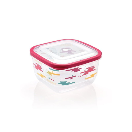 Ємність Uscan Plastic TRENDY квадратна 3.6л прозора з малюнком (UCS-99004) - 1