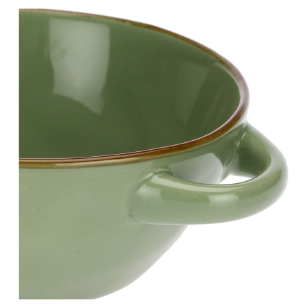 Миска для супа з ручками Rose&amp;Tulipani Milano CONCERTO VERDE OLIVA, керамограніт, олива, 600 мл - 3