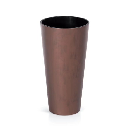 Горшок для цветов Prosperplast TUBUS SLIM CORTEN 30х30х57.5см круглый с вкладышем высокий бронза (65872-7601) - 1