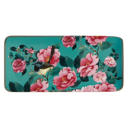 HV0176 Блюдо сервірувальне TEAS & C`S Silk Road Aqua, порцелянове, 33 х 15,5 см - 1 HV0176 Блюдо сервірувальне TEAS & C`S Silk Road Aqua, порцелянове, 33 х 15,5 см - 1